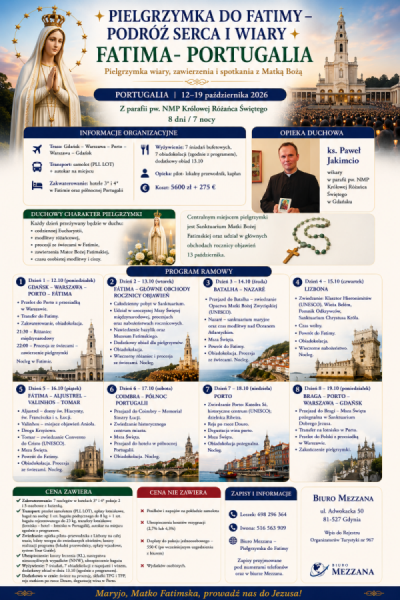 Pielgrzymka do Sanktuarium Matki Bożej Fatimskiej w Fatimie